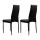 Artiss Set of 4 Black Leather Dining Chairs - Channel Tufted, Waterproof PVC Upholstery, Metal Legs, Easy Assembly