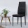 Artiss Set of 4 Black Leather Dining Chairs - Channel Tufted, Waterproof PVC Upholstery, Metal Legs, Easy Assembly