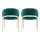 Artiss Diala Dining Chairs Set of 2 - Green Velvet Armchairs with Metal Frame, 77cm Height, Elegant and Durable Design