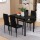 Artiss 5-Piece Dining Set - Black Modern Design, 18mm MDF Table, PVC Seats, Powder-Coated Metal Frame, Easy Assembly