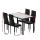 Artiss Marble-Effect Dining Set: 1 Table & 4 Chairs, 18mm MDF Top, Metal Legs, PVC Seats, Water-Resistant, Black & White