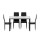 Artiss Marble-Effect Dining Set: 1 Table & 4 Chairs, 18mm MDF Top, Metal Legs, PVC Seats, Water-Resistant, Black & White