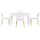Artiss 5 Piece Dining Table and Chairs Set White – 120cm Wood Table, 4 Beech Wood Leg Chairs, Modern Kitchen Furniture