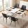 Artiss 5pc Foldable Dining Set Gateleg Table with 2 Drawers and 4 PU Leather Chairs Black White 150cm