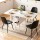 Artiss 5pc Foldable Dining Table and Chairs Set Black White 150cm Gateleg with Drawers and PU Chairs