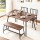 Artiss Rustic Brown Dining Table Set for 4 - Includes 2 Chairs & Bench, Durable MDF & Metal, Compact Space-Saving Design