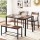 Artiss 4-Piece Rustic Brown Dining Table Set with Bench & Chairs, MDF & Metal Frame, Space-Saving, Versatile Design