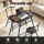 Artiss 3PC Black Marble Dining Set with Wine Rack - Compact Bistro Table with 2 Chairs, Modern Oval Design, Space-Saving