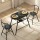Artiss 3PC Black Marble Dining Set with Wine Rack - Compact Bistro Table with 2 Chairs, Modern Oval Design, Space-Saving
