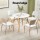 Artiss 5 Piece Dining Set – 100cm Round White Table with Solid Beech Wood Legs and 4 Modern White Chairs, MDF Top