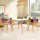 Artiss 3 Piece Dining Set – 90cm Round MDF Table with Solid Beech Wood Legs and 2 Fabric Chairs, Mid Century Style