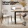 Artiss 200cm Extendable Dining Table Set with 4 Sherpa Fabric Chairs White MDF Seats 4-6 Space-Saving