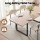 Artiss 200cm Extendable Dining Table Set with 4 Sherpa Fabric Chairs White MDF Seats 4-6 Space-Saving