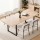 Artiss 200cm Extendable Dining Table Set with 4 Sherpa Fabric Chairs White MDF Seats 4-6 Space-Saving