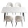 Artiss 5-Piece Dining Table and Chairs Set 150cm Marble Effect White Table with 4 Sherpa Chairs 25mm Top