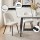 Artiss 5-Piece Dining Table and Chairs Set 150cm Marble Effect White Table with 4 Sherpa Chairs 25mm Top