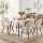 Artiss 5-Piece Dining Table and Chairs Set 150cm Marble Effect White Table with 4 Sherpa Chairs 25mm Top
