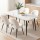Artiss 5-Piece Dining Table and Chairs Set 150cm Marble Effect White Table with 4 Sherpa Chairs 25mm Top