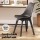 Artiss Marble Finish Dining Set: Round Table & 4 Black Chairs, Modern Design, Sturdy Metal Legs, Easy Assembly