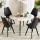 Artiss Marble Finish Dining Set: Round Table & 4 Black Chairs, Modern Design, Sturdy Metal Legs, Easy Assembly