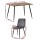 Artiss 5 Piece Dining Set Grey Velvet – 1 Dining Table with Wood Grain Finish and 4 Velvet Chairs, 120x80cm