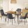 Artiss 5 Piece Dining Set Grey Velvet – 1 Dining Table with Wood Grain Finish and 4 Velvet Chairs, 120x80cm