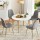 Artiss Demi 5-Piece Dining Table and Chairs Set, White and Grey, MDF Round Table, Pine Wood Legs, Seats 4, Modern