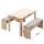 Artiss 3 Piece Dining Set 120cm Oak Table with 2 Upholstered Faux Linen Chairs Powder-Coated Frame