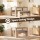 Artiss 3 Piece Dining Set 120cm Oak Table with 2 Upholstered Faux Linen Chairs Powder-Coated Frame