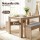 Artiss 3 Piece Dining Set 120cm Oak Table with 2 Upholstered Faux Linen Chairs Powder-Coated Frame
