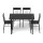 Artiss 5-Piece Dining Set, Black Marble MDF Table, Metal Frame, Compact Modern Design, for Small Spaces, Easy Assembly