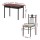 Artiss 5-Piece Dining Set, Compact Walnut Table with Floral Motif & Upholstered Chairs, 110cm, Durable Steel Frame
