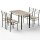 Artiss 5-Piece Dining Set, Modern Oak & Black, 120cm Table, Ergonomic Chairs, Space-Saving Design, Easy Assembly