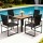 Gardeon 5PCS Outdoor Dining Set - Steel & WPC Table, Textilene Chairs, UV/Weather Resistant, 80cm Black Bistro Furniture