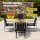Gardeon 5PCS Outdoor Dining Set - Steel & WPC Table, Textilene Chairs, UV/Weather Resistant, 80cm Black Bistro Furniture