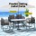 Gardeon 5-Piece Outdoor Dining Set: Black Steel Frame, Rope Chairs, Tempered Glass Table, UV & Weather Resistant