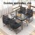 Gardeon 5-Piece Outdoor Dining Set: Black Steel Frame, Rope Chairs, Tempered Glass Table, UV & Weather Resistant