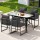 Gardeon 5-Piece Outdoor Dining Set: Black Steel Frame, Rope Chairs, Tempered Glass Table, UV & Weather Resistant