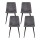 Artiss Dining Chairs Set of 4 Velvet Upholstered Grey, Iron Legs, Wide Seat, 150kg Capacity, Modern Design, 45x42x86cm