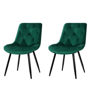 Artiss Velvet Diamond Tufted Dining Chairs Set of 2, Green - Luxurious, Stylish, and Versatile Seating Solution