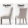 Artiss Cayes Dining Chairs Set of 2 - French Provincial Beige Linen, 13cm Cushioned Seat, Rubber Wood Legs, 89cm High