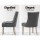 Artiss Cayes Dining Chairs Set of 2 - French Provincial Grey Linen, Tufted Button Design, 13cm Cushion, Rubber Wood Legs