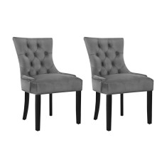 Artiss Cayes Set of 2 Velvet French Provincial Dining Chairs, Grey, 89cm – Elegant, Tufted Design with Solid Wood Legs Artiss Cayes Set of 2 Velvet French Provincial Dining Chairs, Grey, 89cm – Elegant, Tufted Design with Solid Wood Legs