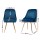 Artiss Velvet Dining Chairs Set of 2, Blue - Channel Tufted, Gold Legs, High Resilience Foam, 150kg Capacity, 44x41x80cm