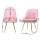 Artiss Set of 2 Pink Velvet Dining Chairs, Channel Tufted, Gold Legs, 44x41x80cm, Elegant Design, High Comfort