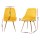 Artiss Velvet Dining Chairs Set of 2, Yellow, Channel Tufted, Gold Metal Legs, 44x41x80cm, Trendsetting Design
