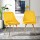 Artiss Velvet Dining Chairs Set of 2, Yellow, Channel Tufted, Gold Metal Legs, 44x41x80cm, Trendsetting Design