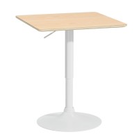 Artiss Aine Bar Table 60cm Pine Wood, Swivel Round Top, Height Adjustable Gas Lift, Steel Base, Counter Dining