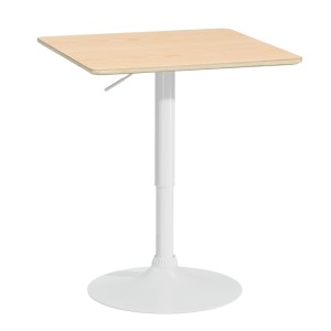 Artiss Aine Bar Table 60cm Pine Wood, Swivel Round Top, Height Adjustable Gas Lift, Steel Base, Counter Dining