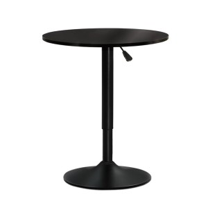 Artiss Bar Table, MDF & Steel, 60cm Round, Black, Adjustable Height, 360° Swivel, Indoor/Outdoor Use